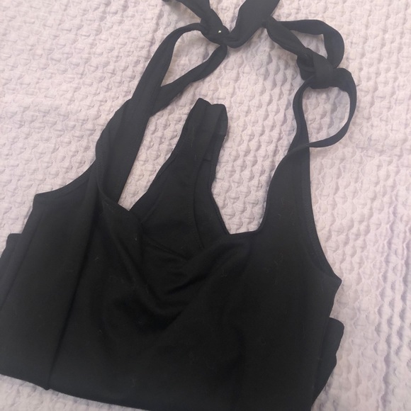 Free People Women's Black Tie Shoulder Bodysuit - Picture 3 of 5